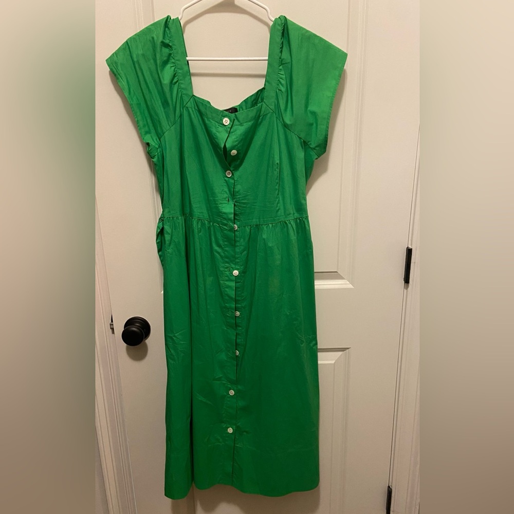 Green Button-Down Women's Dress